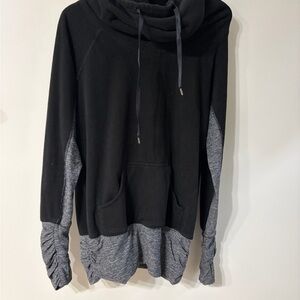 Lulu Black and Gray Cowl Neck Sweater